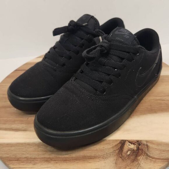 Nike SB Check Solarsoft Canvas shoes Women's Size 8, 921463-001 "Triple Black" - Picture 7 of 10